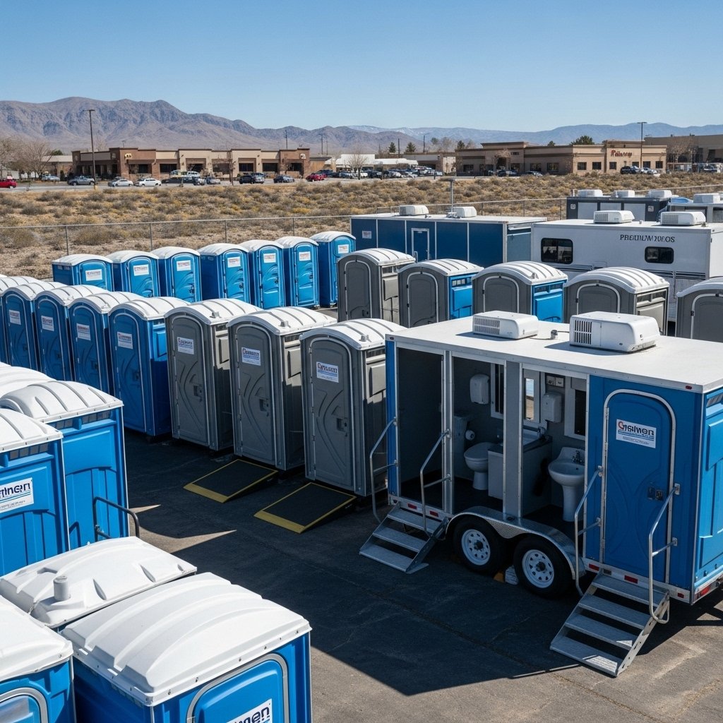 portable toilet in sunrise
